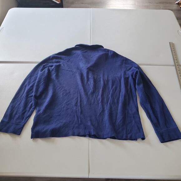 Polo Ralph Lauren Pullover Mens XL Blue Estate Rib Cotton Quarter Zip Sweater - Picture 4 of 8